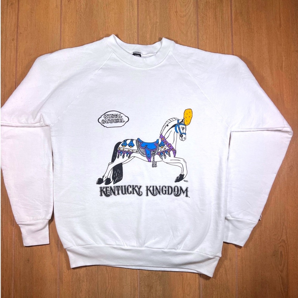 Vintage Kentucky‎ Kingdom Crystal Carousel Sweatshirt Screen Stars Large graphic